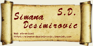 Simana Desimirović vizit kartica
